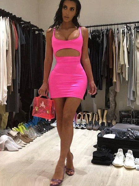 kim kardashian neon pink dress fashion nova