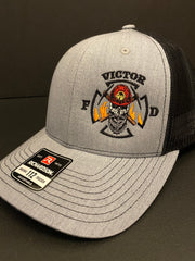 Richardson Trucker with Fire Dept Custom Logo Embroidered