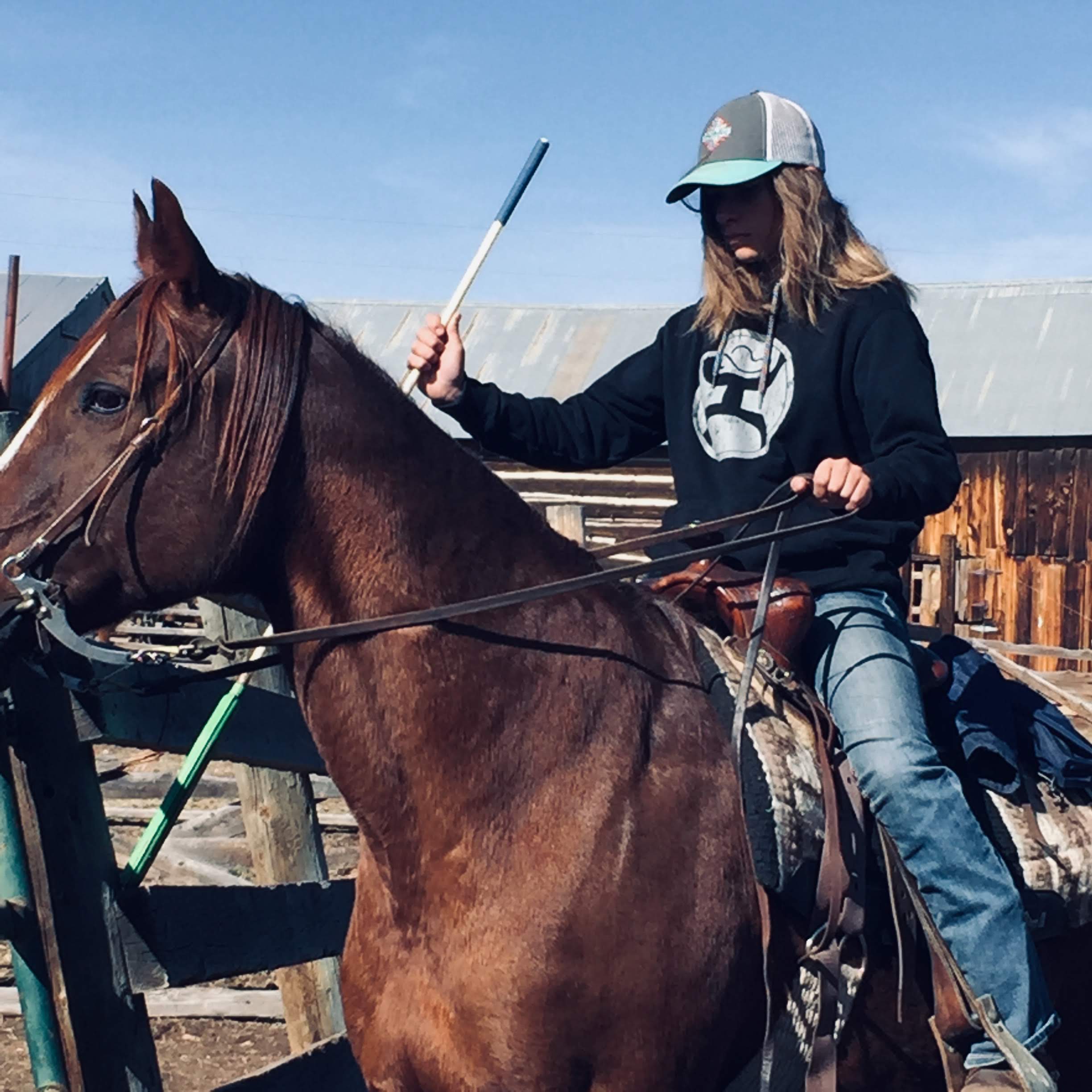 Young woman on a horse