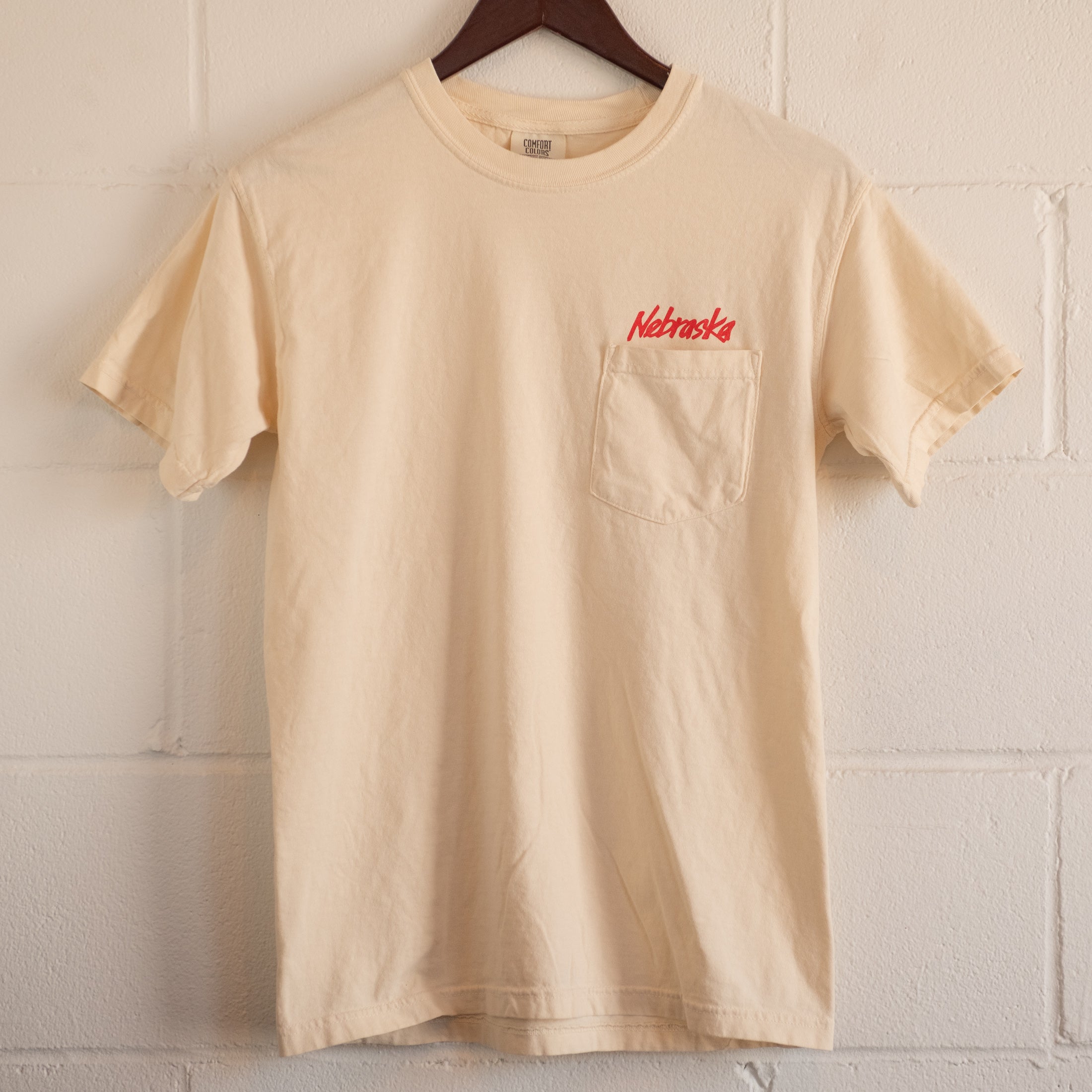 Nebraska Scarlet and Cream Pocket T - Omaha Screen Co product image