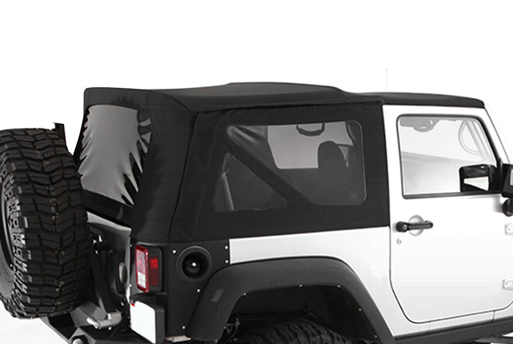 2007-2009 Jeep Wrangler 2 Door Soft Top with Tinted Windows Black Diam –  Rockriders