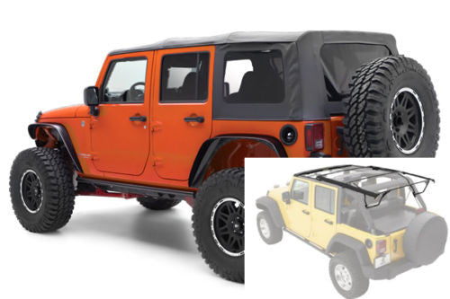 2007-2017 Jeep Wrangler Unlimited Complete Soft Top with Hardware in B –  Rockriders