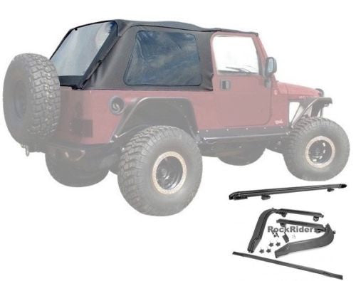 2004-2006 Jeep Wrangler Unlimited Frameless Bowless Soft Top with Hard –  Rockriders