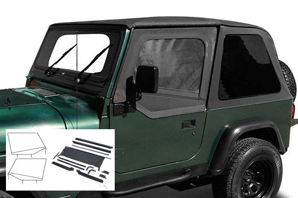 1992-1995 Jeep Wrangler Rampage Trail Top Frameless Bowless with Hardw –  Rockriders