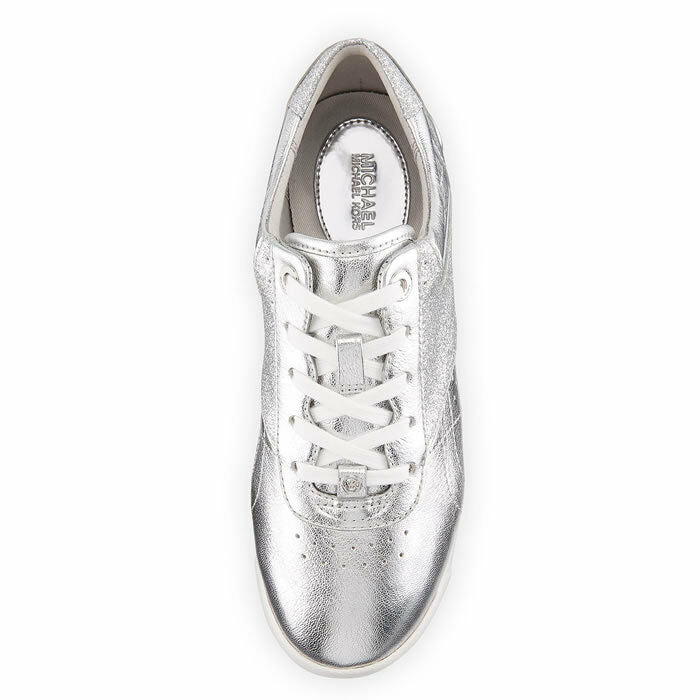michael kors silver slip on sneakers