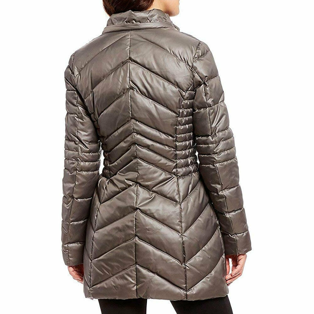 laundry by shelli segal faux sherpa hooded cinched waist puffer coat