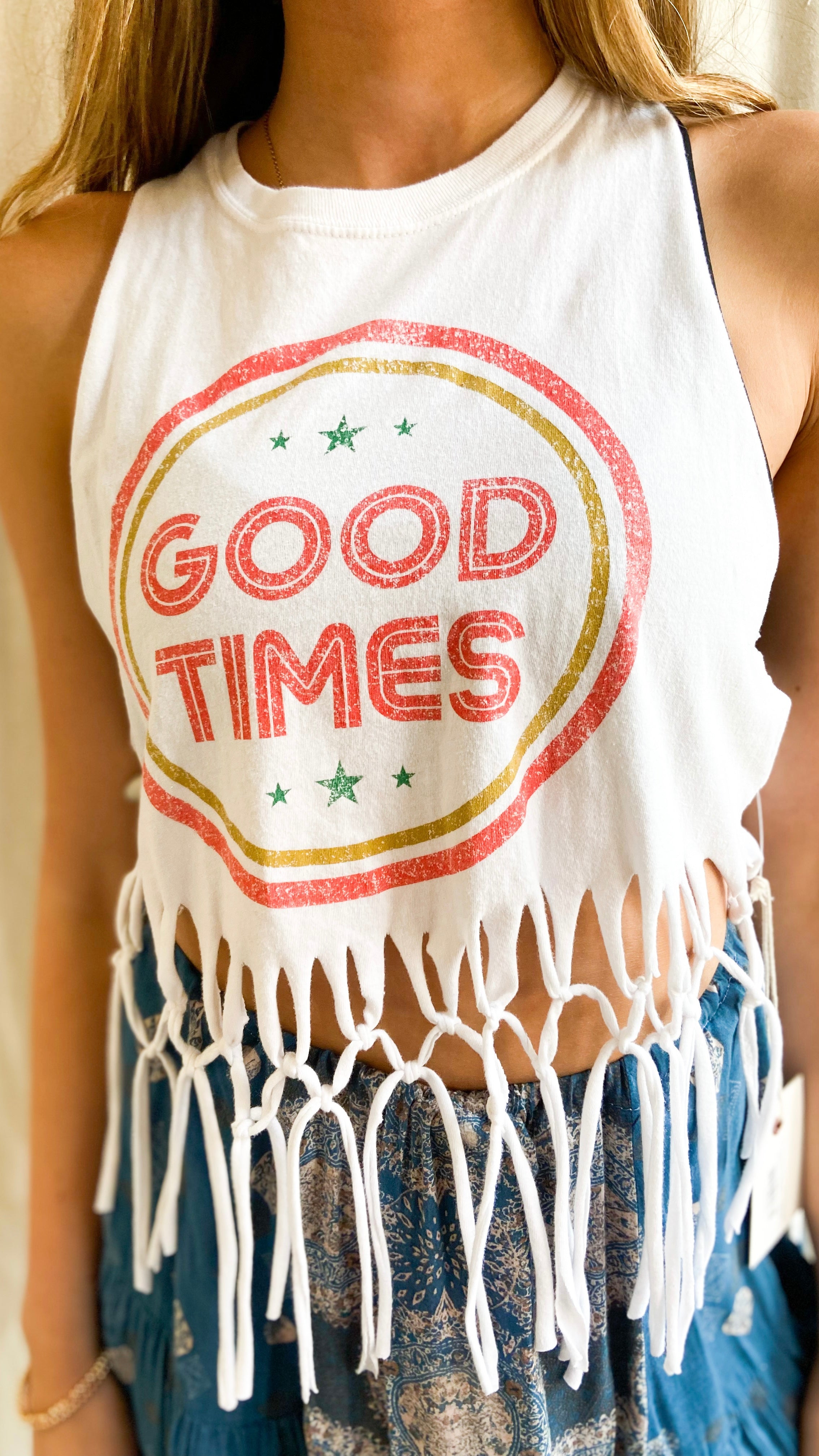 LS Upcycled Good Times Fringe Tank