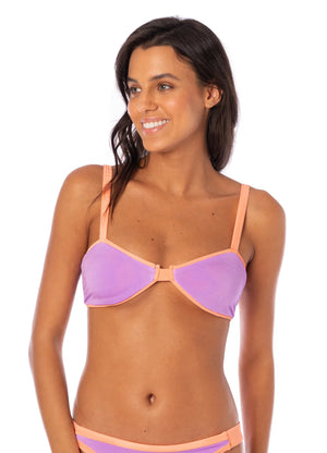 Maaji Metallic Lilac Birdie Classic Bralette Bikini Top - Libby Story