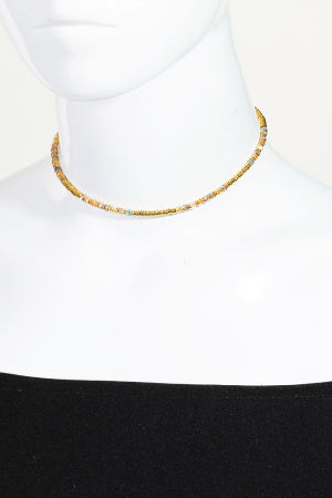 Dainty Disc Beaded Necklace