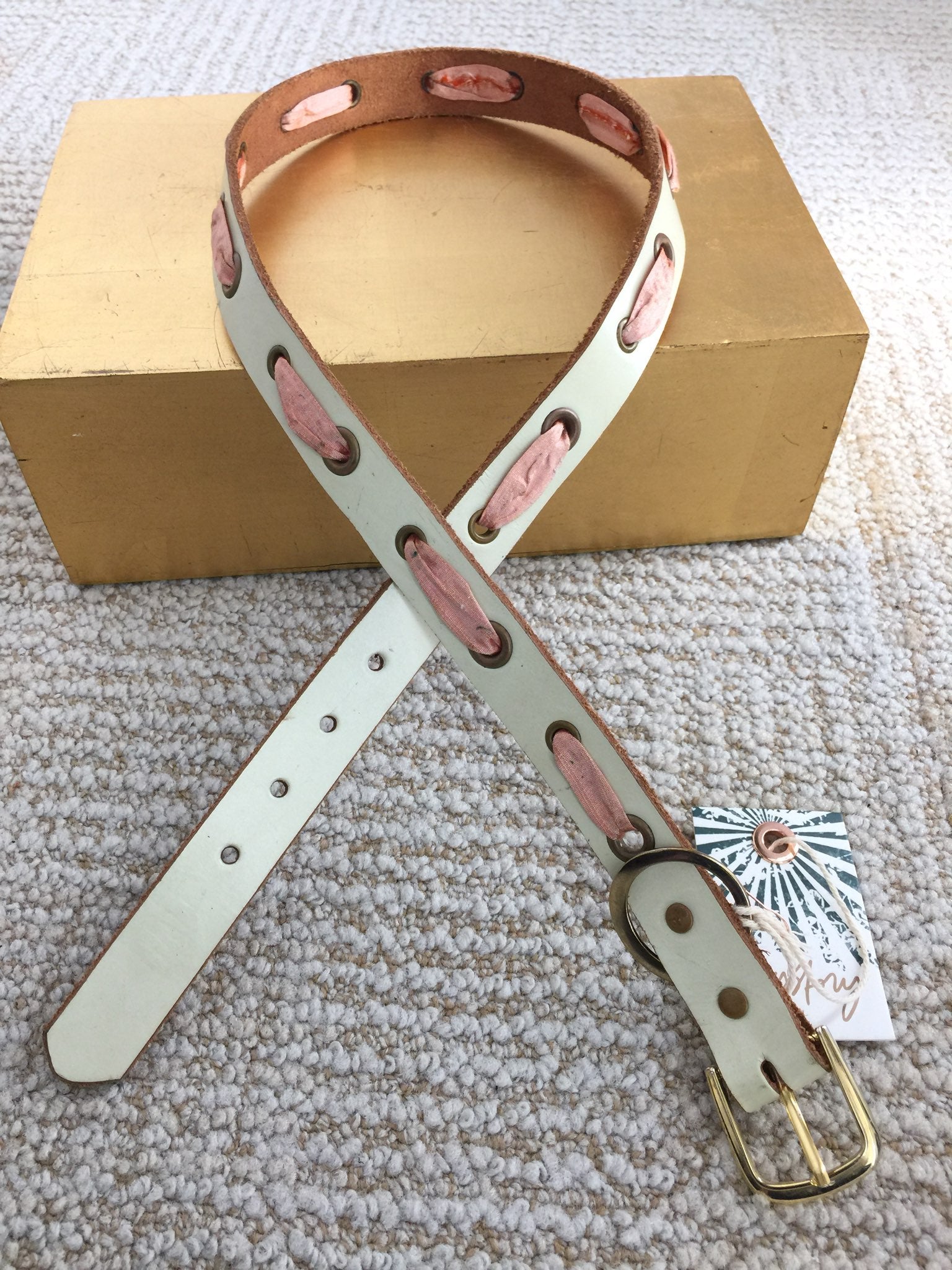 LS Vintage Leather Grommet Fabric Belt