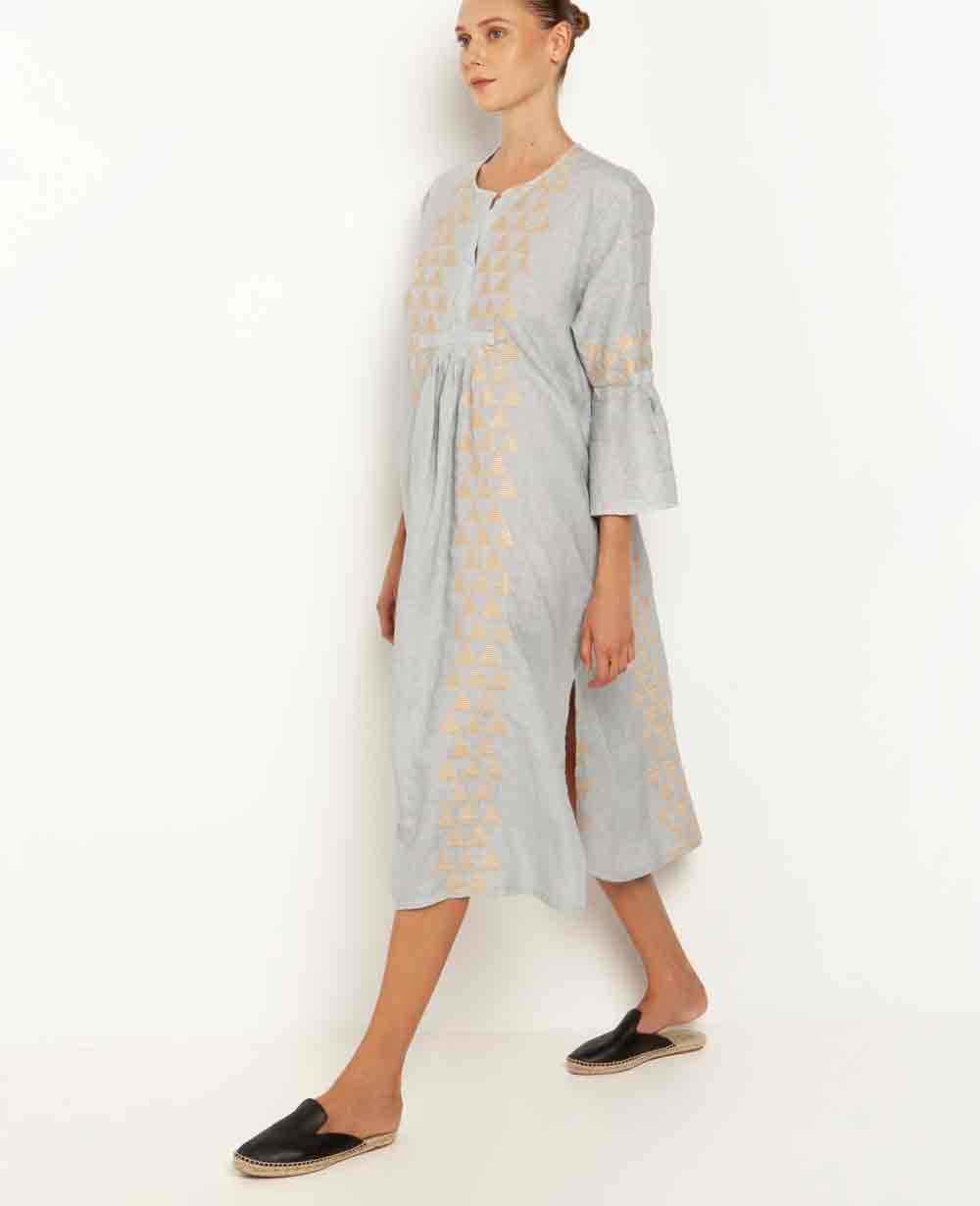 GREEK ARCHAIC KORI LINEN KAFTAN DRESS 