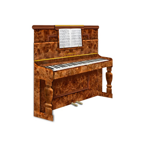 3d Greetings Card Upright Piano Ds Music