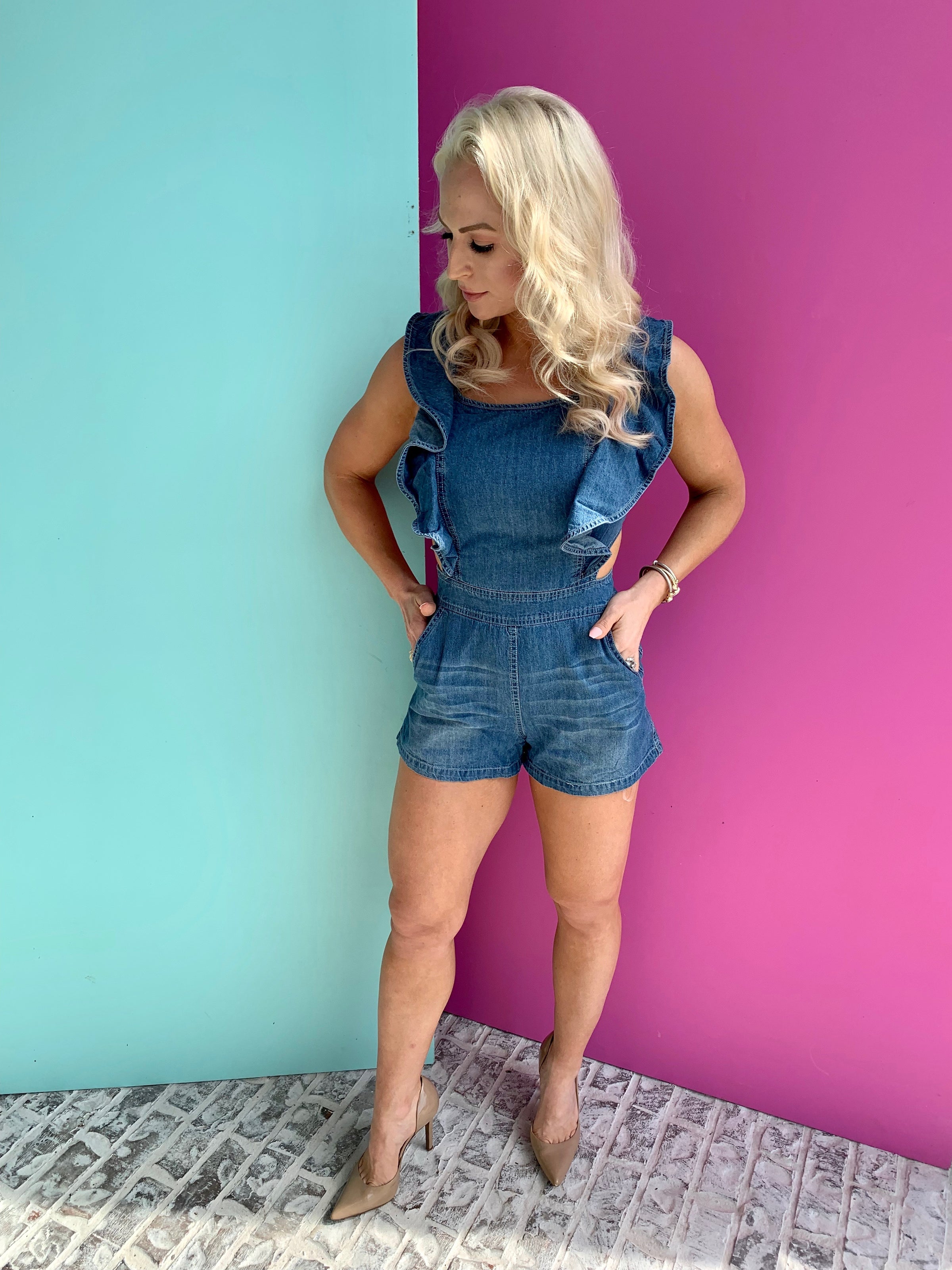 hush denim jumpsuit