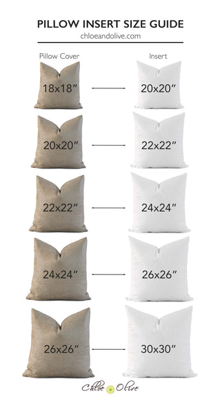 Pillow Insert Size Guide - Chloe & Olive