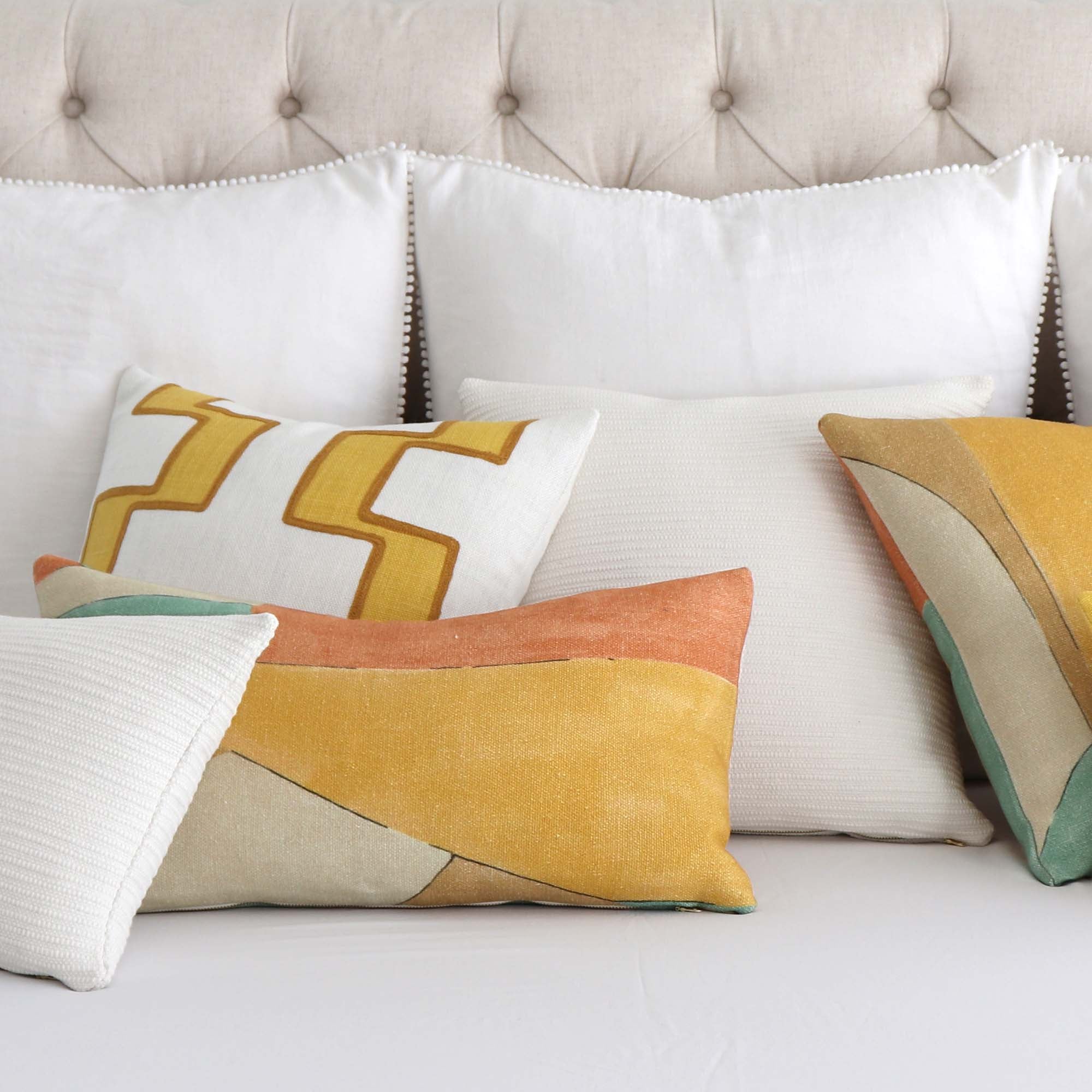 Non-Slip Throw Pillow Cover (20 YellowStripe) - Non-Slip Pillow