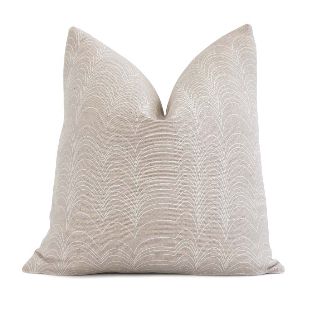 Block Print Threshold Linen Print Decorative Throw Pillow in Lapis