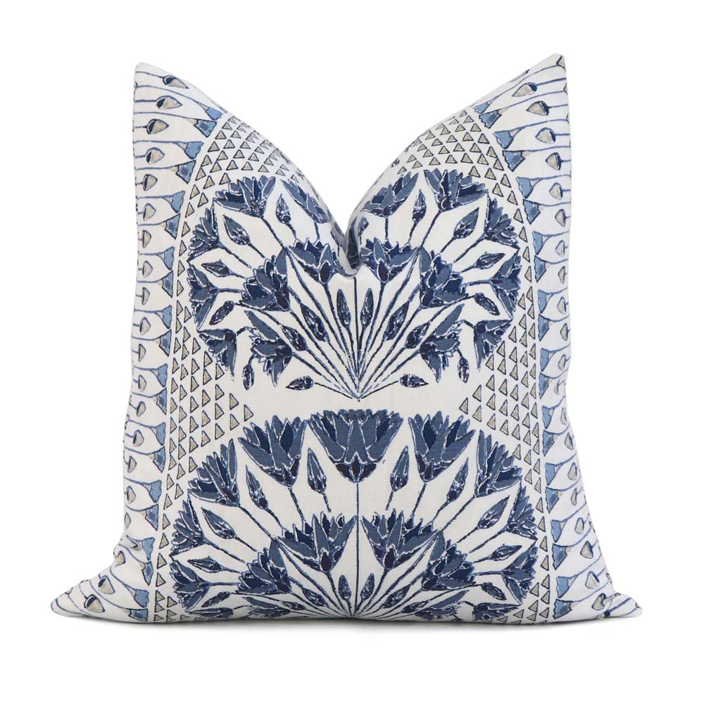 Shop Cario Casual Embroidered Square Pillow 18x18 Blue, Pillows