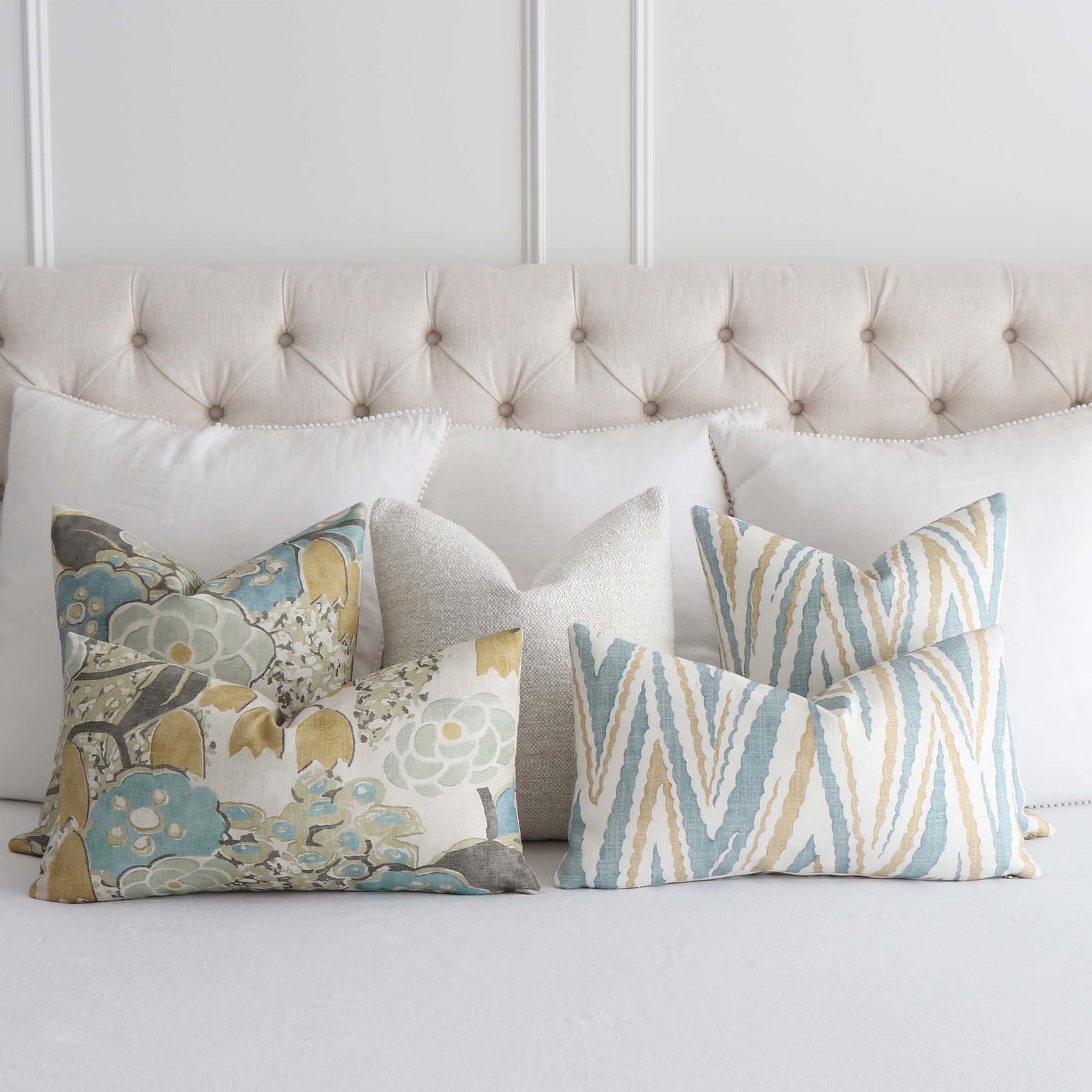 Blue Grey Pillow Cover, Grey Floral Throw Pillow Covers, Decorative Throw  Pillow, Pillow Covers 24x24, Designer Pillow, 16x16 Pillow Cover 