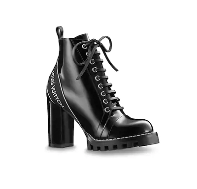 louis vuitton black lace up boots