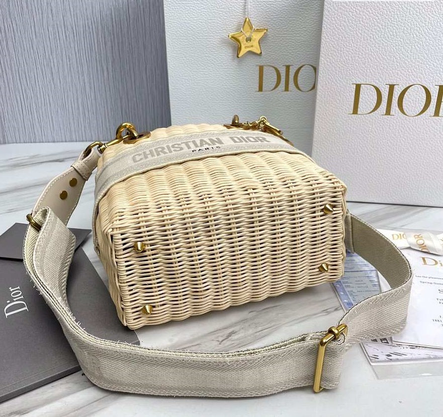 medium lady dior bag natural wicker