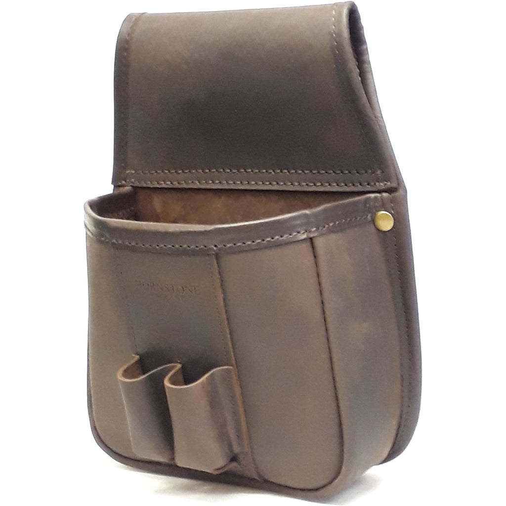 Shotgun Cartridge Pouch Vintage Brown leather holds 40 (RGB 40) – HORNSTONE