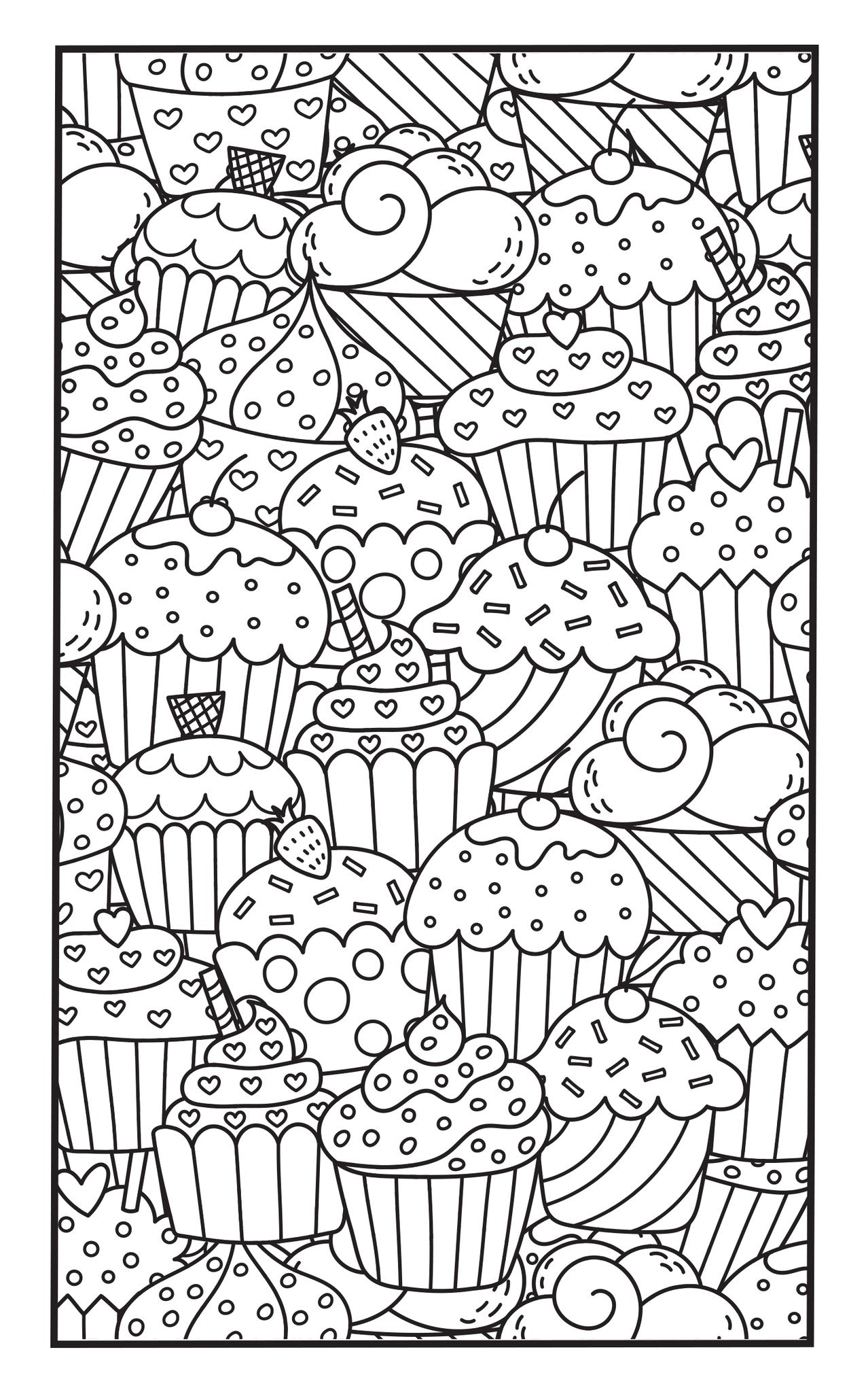 Download Sweet Treats Adult Coloring Book With Color Pencils Travel Size - Color With Music