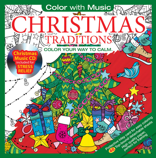 Christmas Themed Adult Coloring Book With Christmas CD  Color With Music