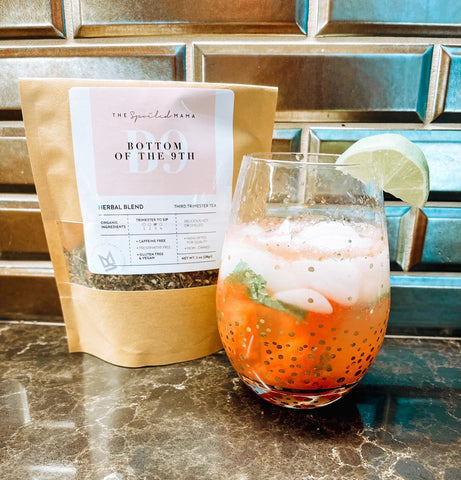 Bottom of the 9th Labor Prep Tea Mint Watermelon Mocktail for pregnant mothers