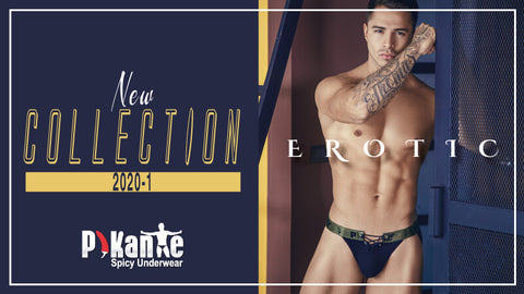 Brand New 2020-1 Collection Pikante The Pikante collection is all about high visibility - virtually every style features an unexpected detail designed to show a sexy glimpse of skin. The styles range from  men’s thongs, g-strings, jockstraps, briefs, bikinis and boxer briefs to the spiciest swim suits you can find!