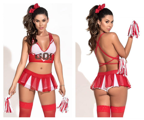 Mapale Naughty Cheerleader Costume Outfit Color-Multi Colored Red Black Whi...