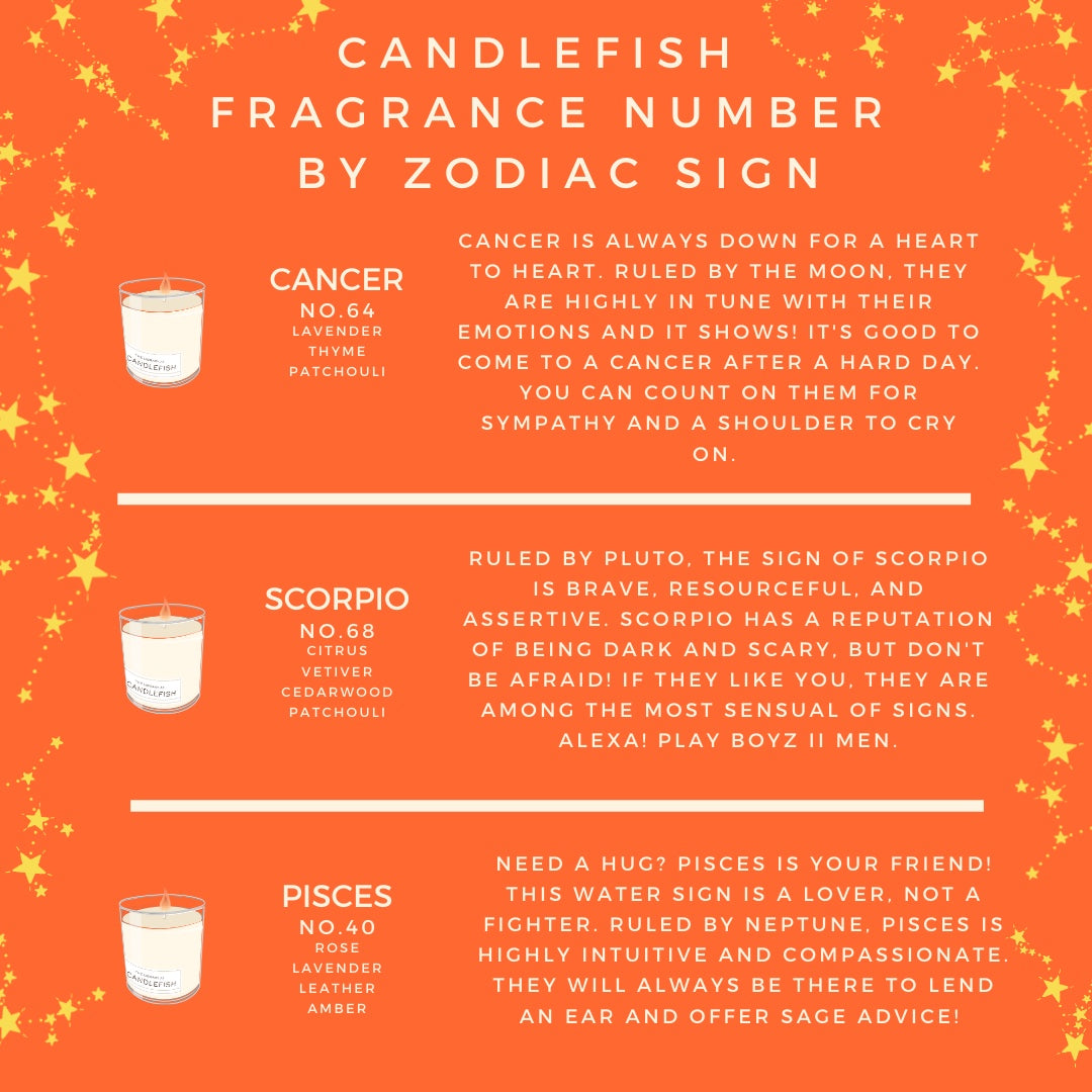 Zodiac Signs As Candlefish Fragrances