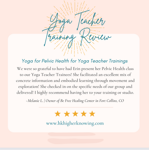 Yoga for Pelvic Health testimonial Yoga, Yoga Teacher Training