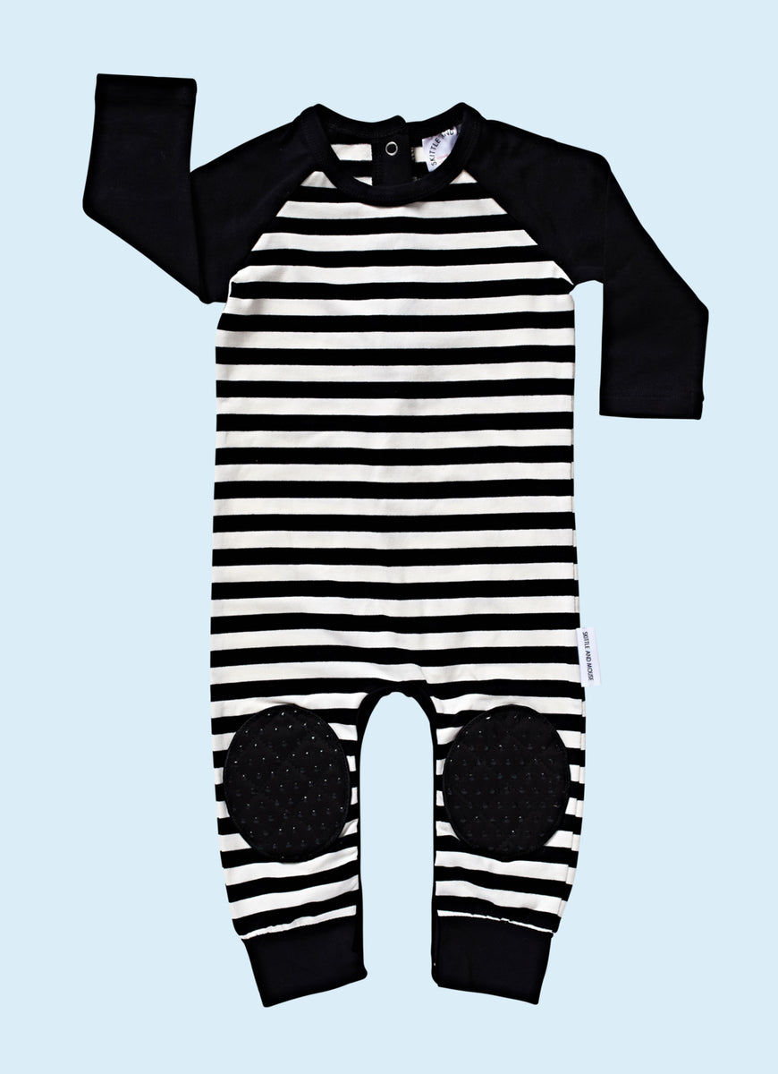 Black and White Striped Crawlsuit – Skittle and Mouse