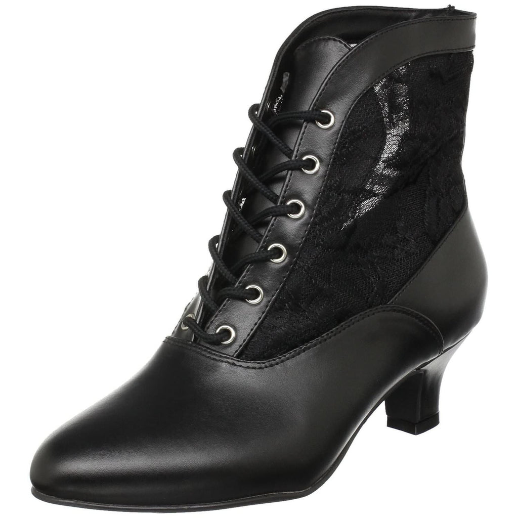 Black Victorian Granny Boots With Lace Accent | FUNTASMA DAME-05 ...