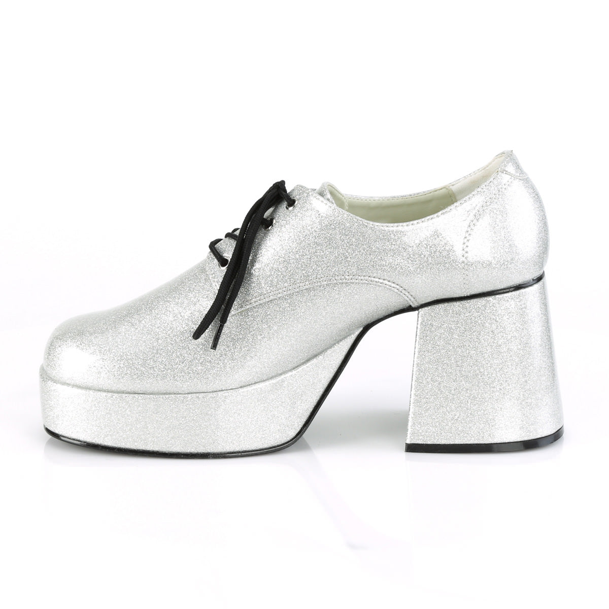 Diakritisch vloeiend Aanval Men's Silver Glitter 70s Platform Retro Costume Shoes | JAZZ-02G –  Shoecup.com