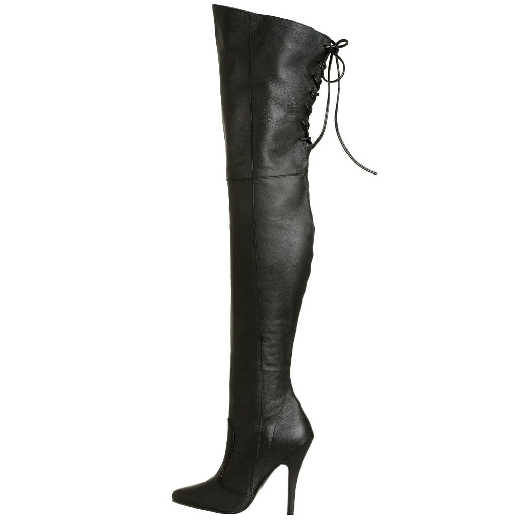 PLEASER LEGEND-8899 Black Leather Thigh High Boots | Shoecup.com