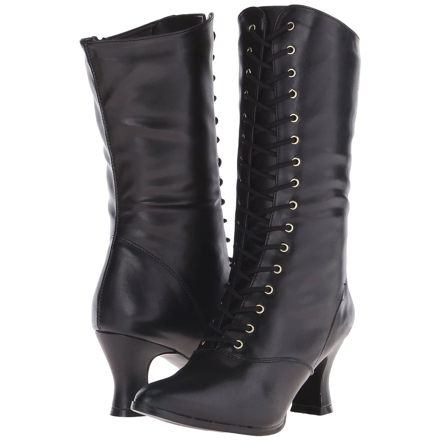 FUNTASMA VICTORIAN-120 Pointy Victorian Witch Black Goth Boots ...