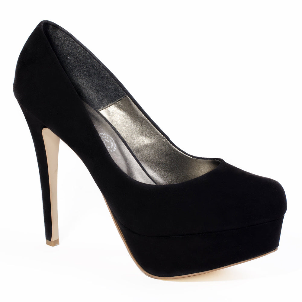 black six inch heels