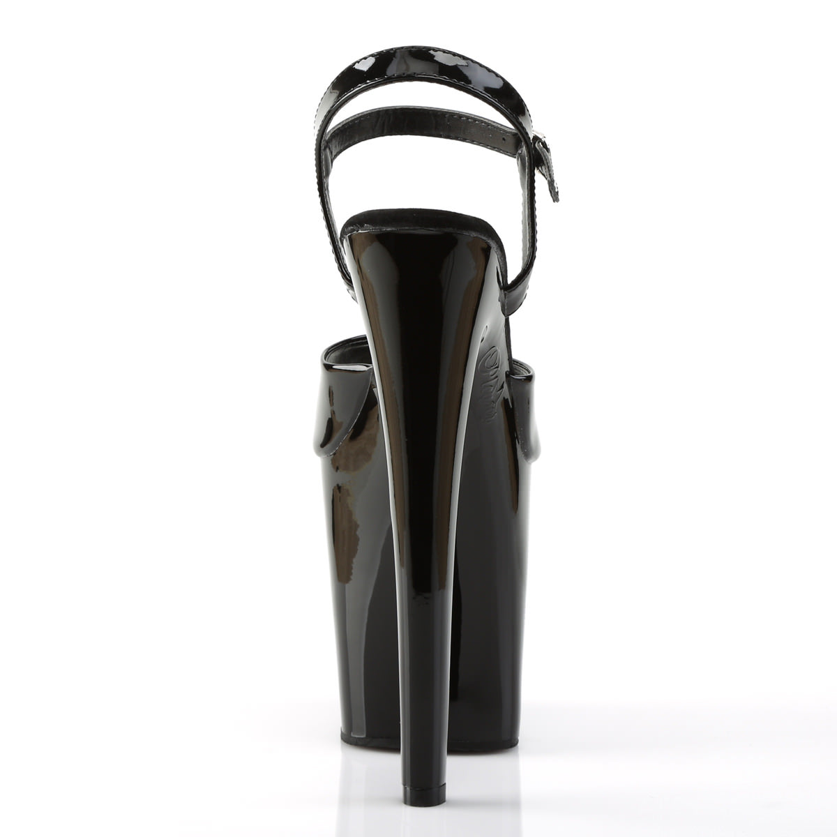 PLEASER XTREME-809 Black Patent 8 Inch Heel Ankle Strap Platform ...