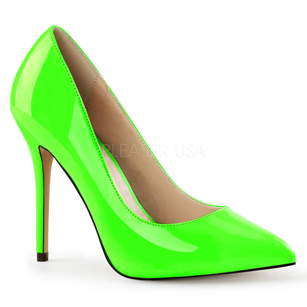 green pumps heels