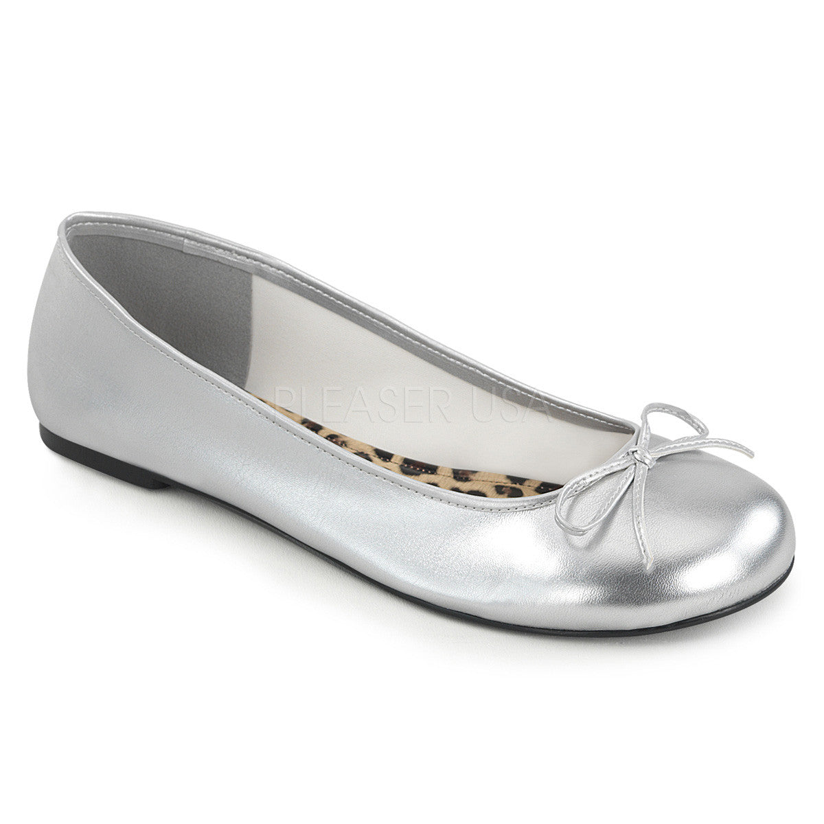 silver ballet flats wide width