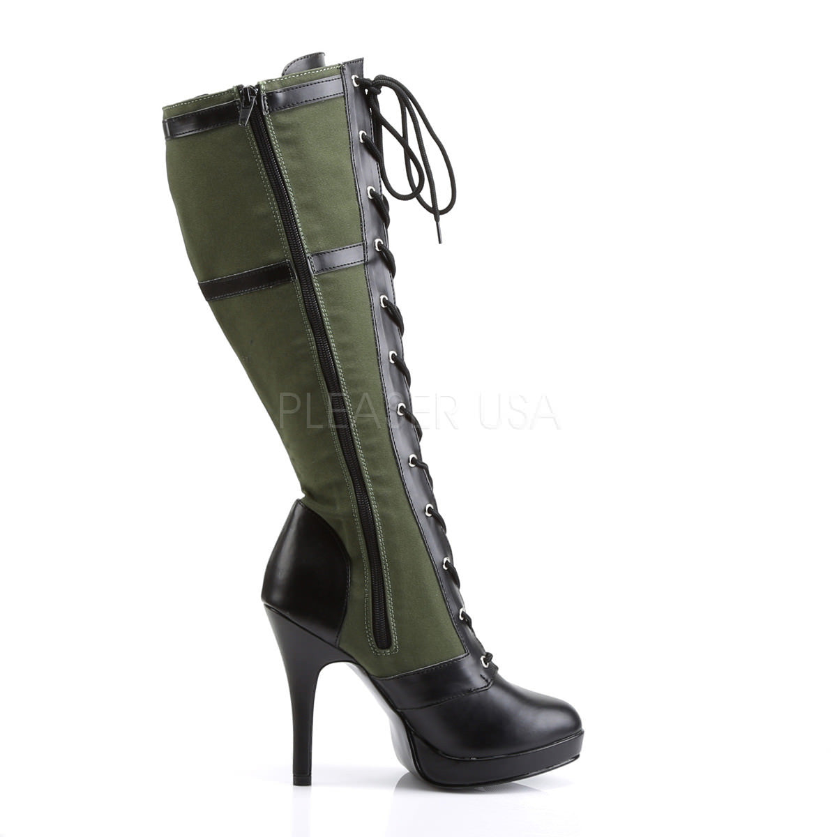 army green heel boots