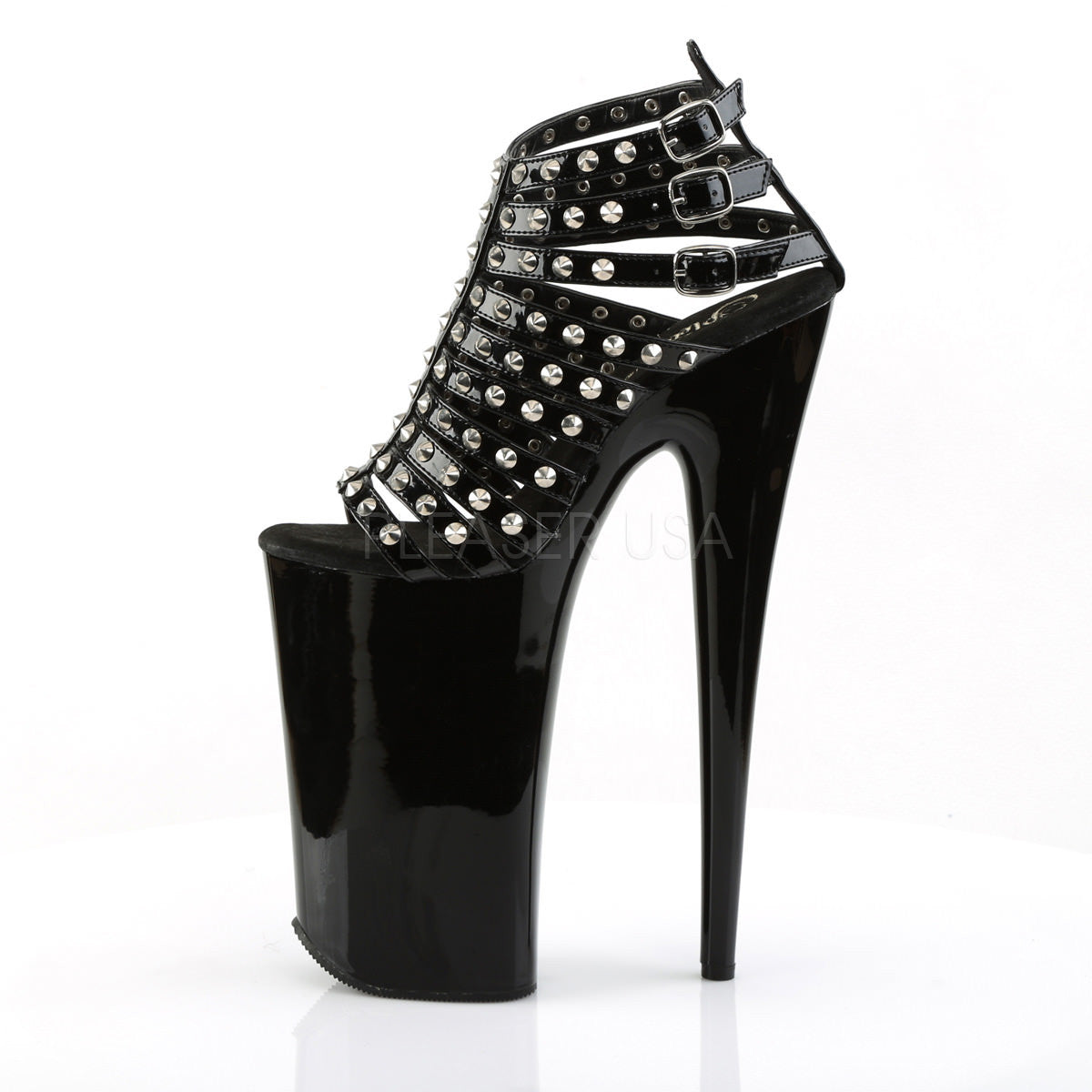 PLEASER BEYOND-093 Black Extreme 10 Inch High Heels | Shoecup.com