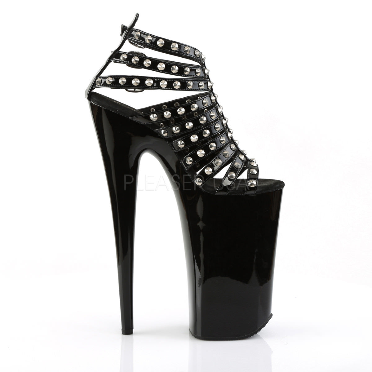 PLEASER BEYOND093 Black Extreme 10 Inch High Heels