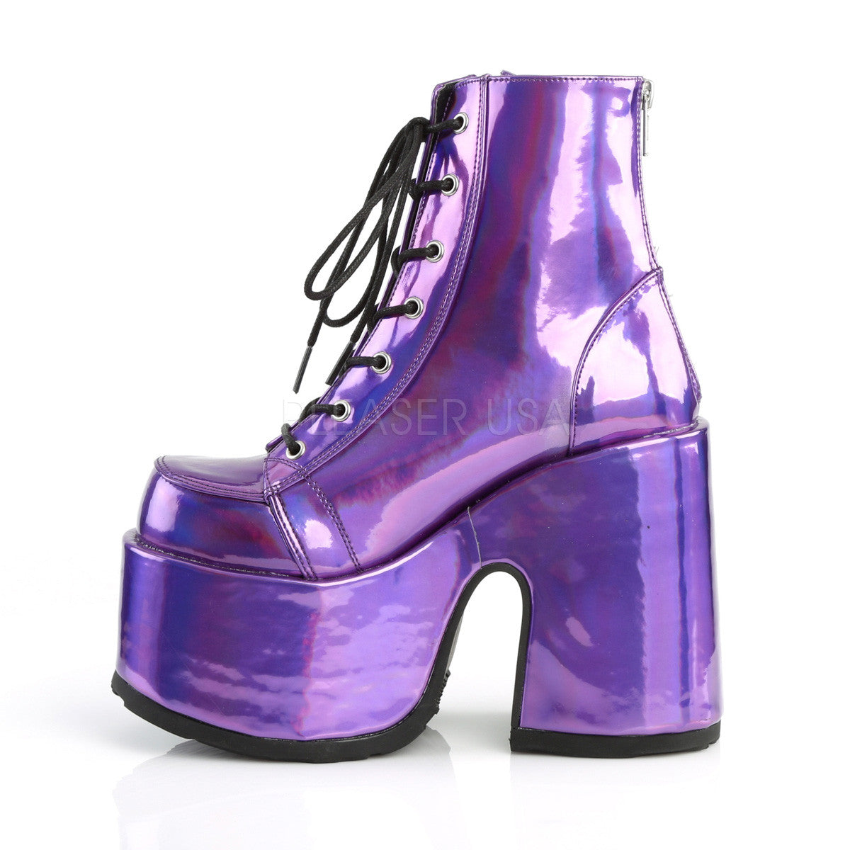 purple holographic heels