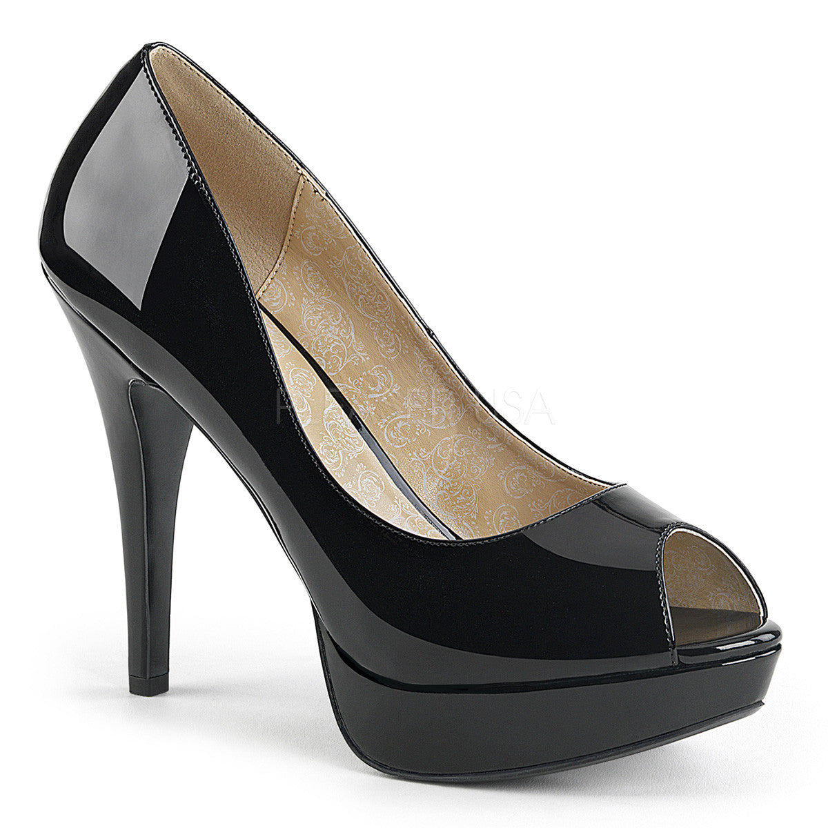 black peep toe pumps