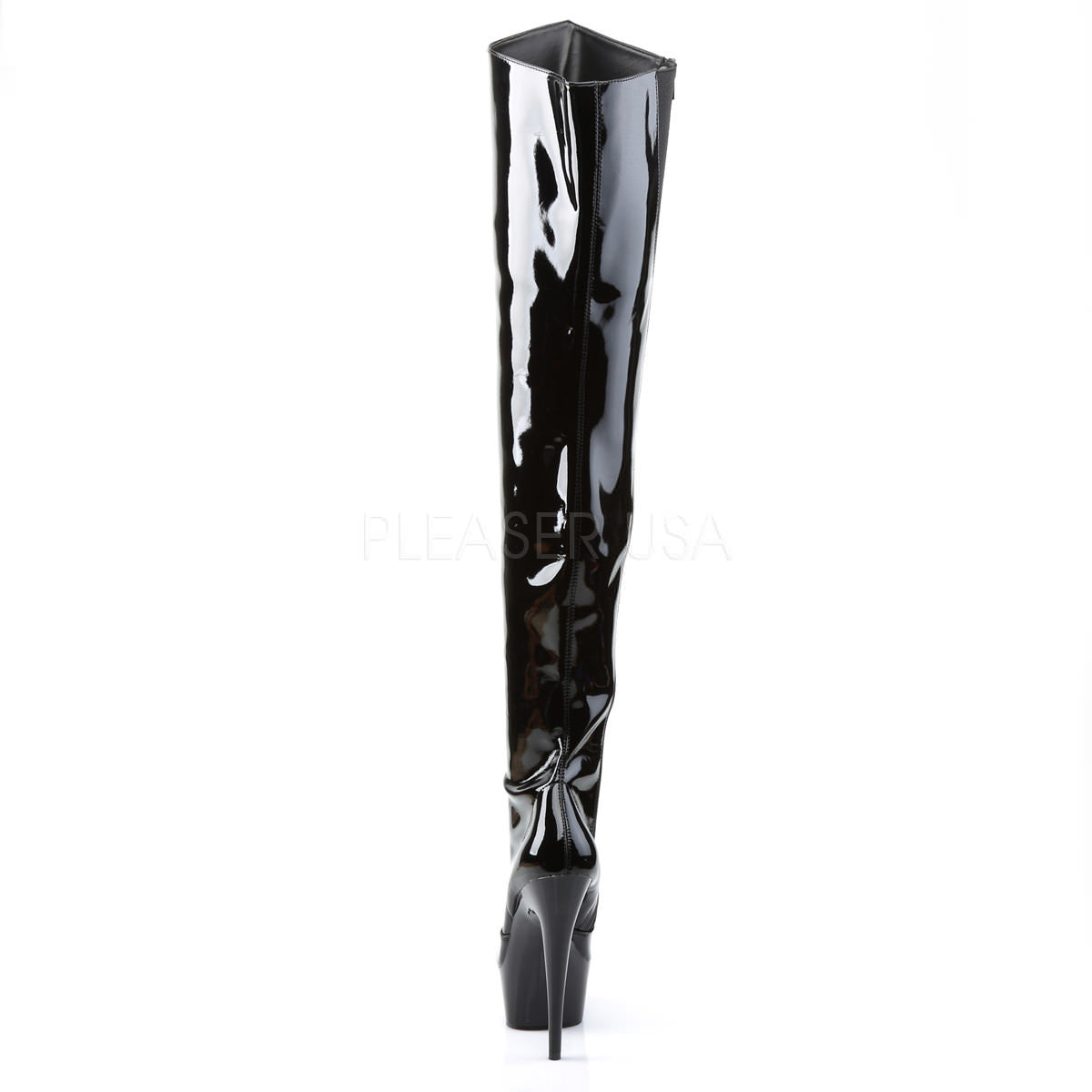 PLEASER DELIGHT-3010 Black Pat Thigh High Boots – Shoecup.com