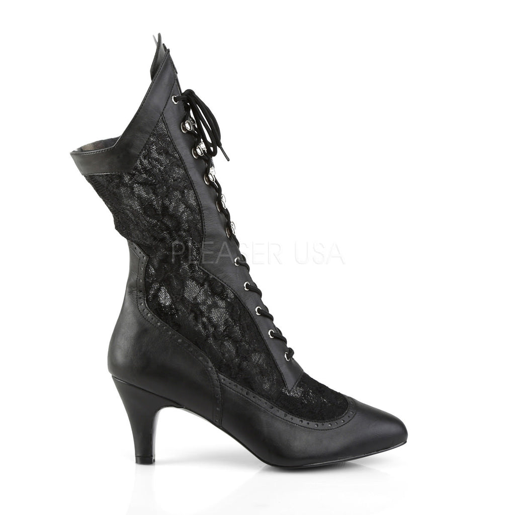 3 Inch Heel Black Plus Size Wide Width Mid-Calf Boot | DIVINE-1050 ...