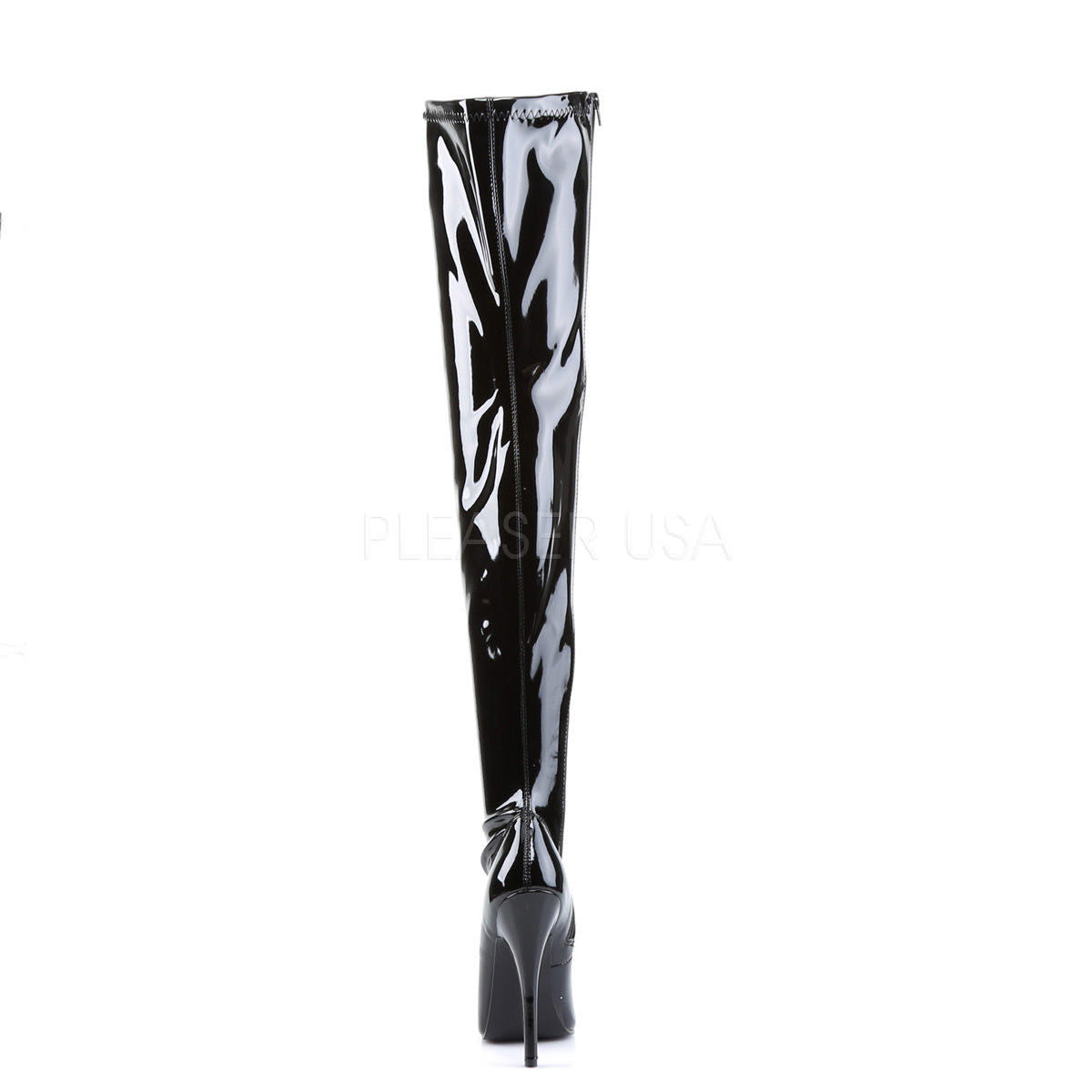 DEVIOUS DOMINA-3000 Black Stretch Pat Thigh High Boots#N# – Shoecup.com