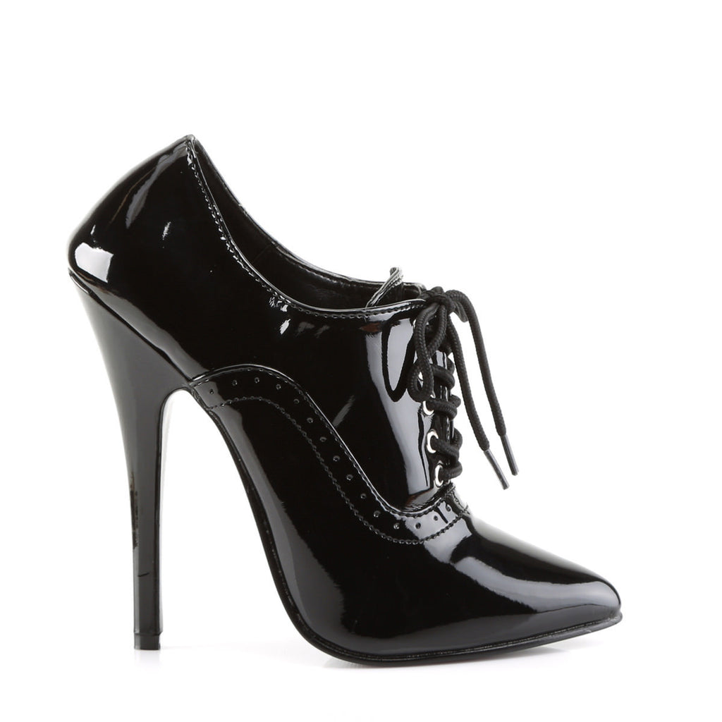 DEVIOUS DOMINA-460 Black Pat Lace-Up Pumps – Shoecup.com